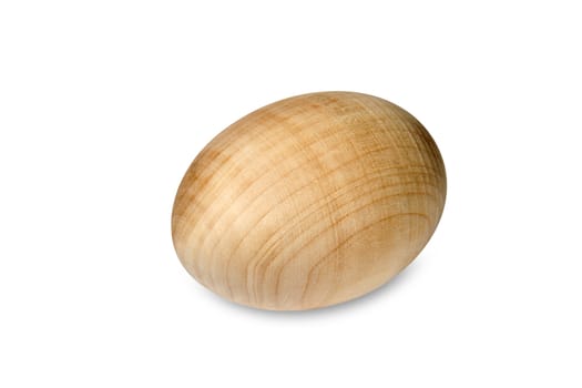 wooden souvenir egg isolated on white with clipping path