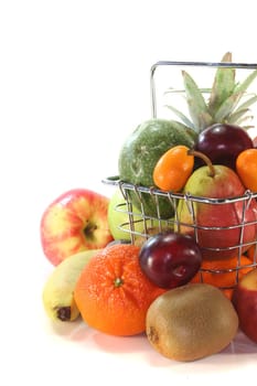 Mix of native and exotic fruit in a Shopping basket
