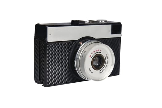 Camera retro isolated on white with clipping path