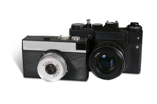 Camera retro isolated on white with clipping path