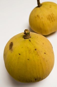 yellow thai fruit on white background