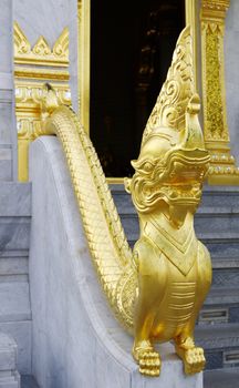 the golden dragon stairway in temple