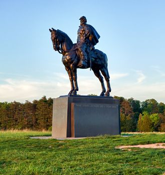 Statue to Stone Wall Jackson at Manassas battlefield near Bull Run, erected in 1940