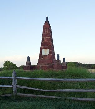 Brick memorial tower to the Patriots at Manassas battlefield near Bull Run, erected in 1940