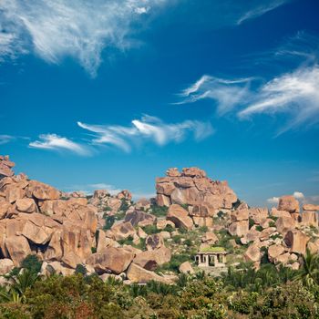 Ancient ruins of Hampi. Karnataka, India