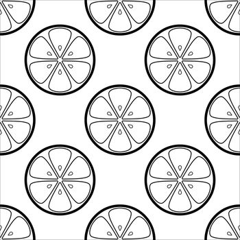 Vector seamless background, pattern from symbolical yellow lemons