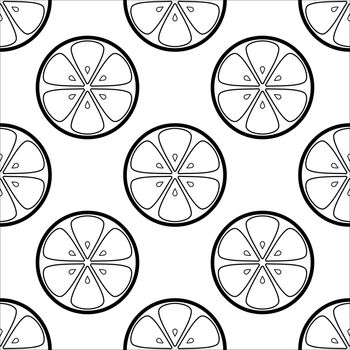 Vector seamless background, pattern from symbolical yellow lemons