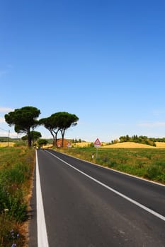 Signs Of Warning About The Dangers On The Asphalt Road