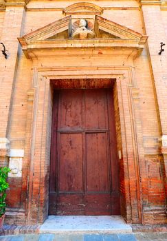 Close-up Image Of Wooden Ancient Italian Door