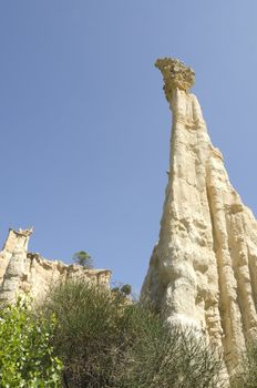 chimney form made by geological erosion in south of France