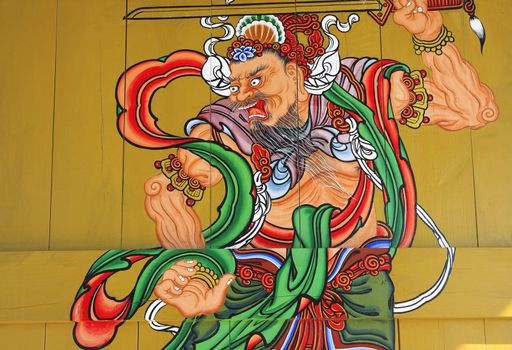 Oriental painting  on the korean temple, South Korea 

