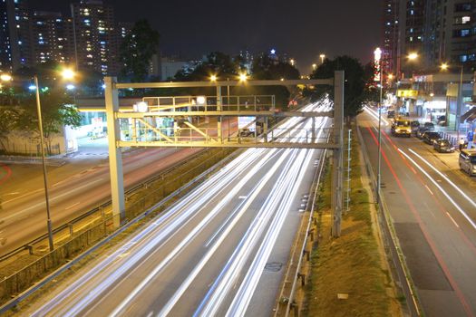 Traffic in city at night