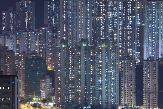 Hong Kong crowded apartments at night - The feeling of "Under the Lion Hill"