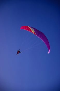 Paraglider over Pacific Ocean