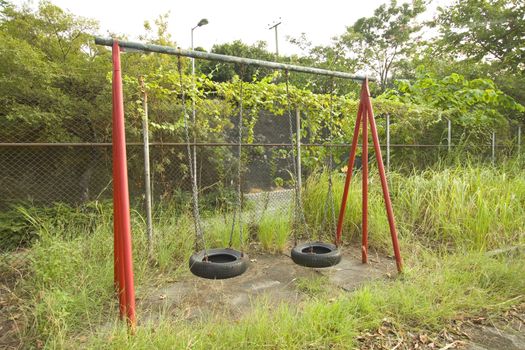 Swing alone in the park 