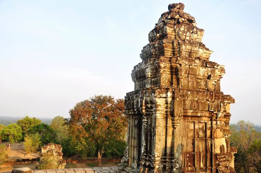 Landscape of historical ruins at Angkor Cambodia