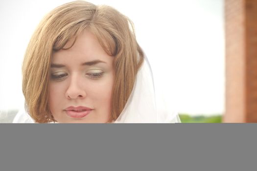 Portrait of young beautiful bride