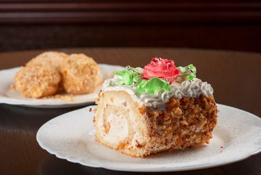 fresh baked cupcake on a wooden table