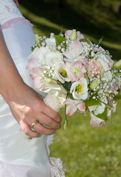 Bouquet of flowers in a bride's hand