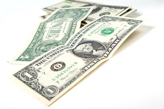 Background with many american dollar