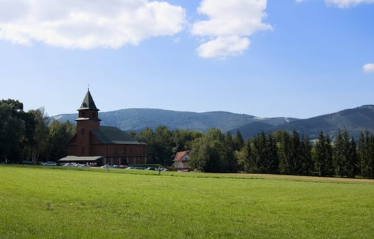 small church in mountains in Poland