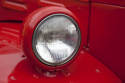 head lamp of retro fire truck