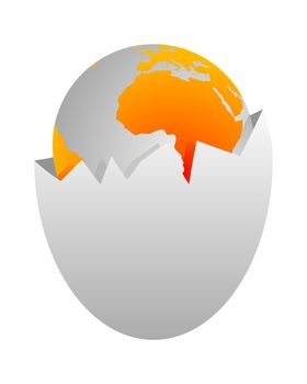 World in egg shell