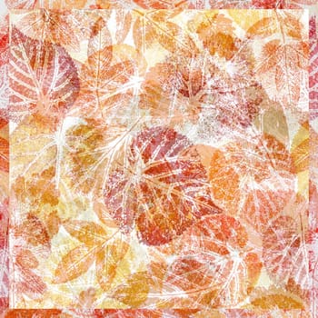 Abstract background, watercolor: leaves, painted on a paper