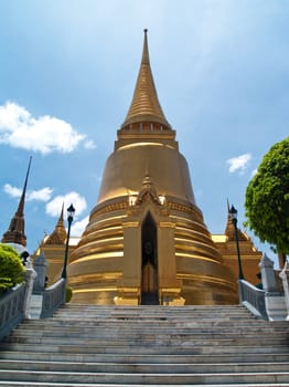 Phra Sri Ratana Chedi in Temple of The Emerald Buddha (Wat Phra Kaew), Bangkok, Thailand