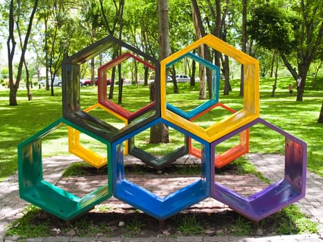 Playground in children garden