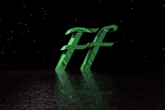 letter f green and black