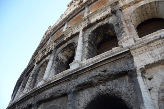 a close up of the arches at the colosseum
