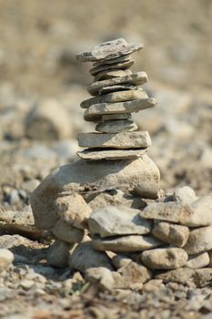 Zen stones on a desert ground