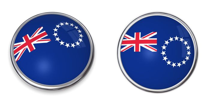 round button style banner in 3D of Union of Cook Islands