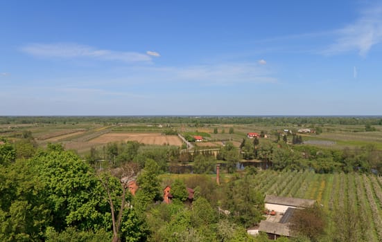 agricultural landscape, views of farms and farmland