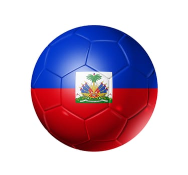 3D soccer ball with Haiti team flag. isolated on white with clipping path