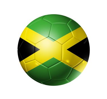 3D soccer ball with Jamaica team flag. isolated on white with clipping path