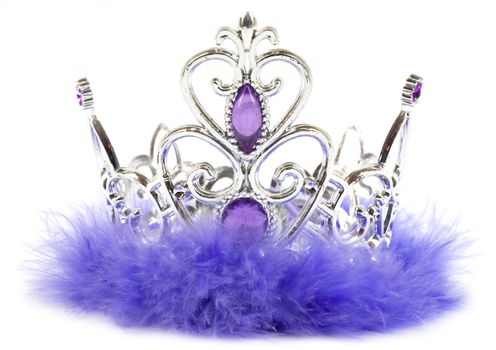 Purple princess crown isolated on white background