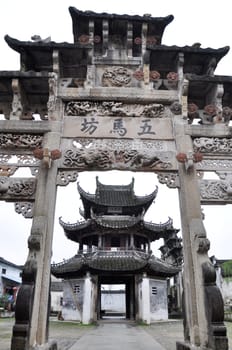 Landmarks of Chinese ancient Memorial Archway 