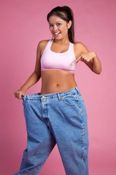 Beautiful asian weight loss woman