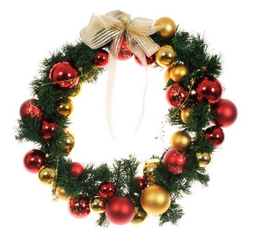 Christmas wreath photo on the white background