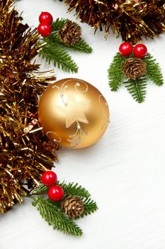 christmas decoration on wooden table