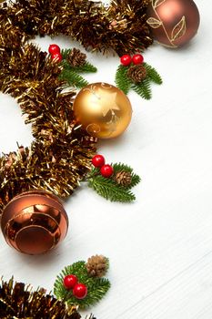 christmas decoration on wooden table