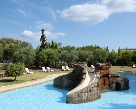 children's swimming pool with slide