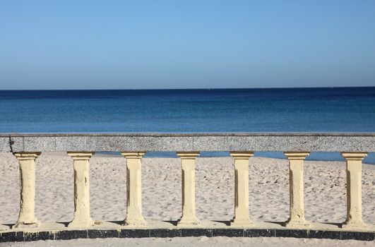 Promenade and beach of traditional seaside resort of Sousse, Tunisia