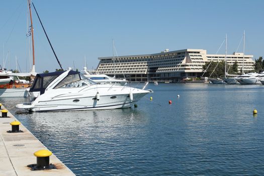 harbor with yacht