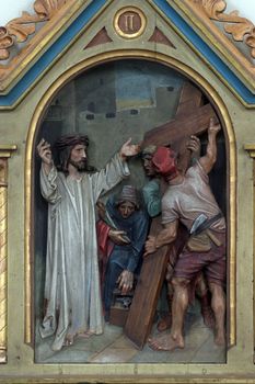 2nd Stations of the Cross, Jesus is given his cross