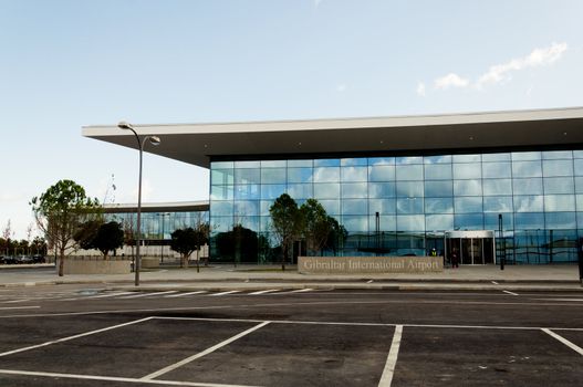 Corridor with glass and metal