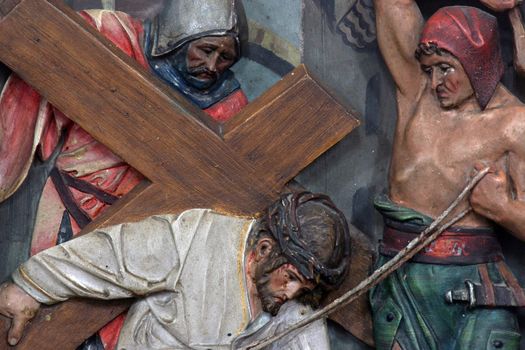 3rd Stations of the Cross, Jesus falls the first time