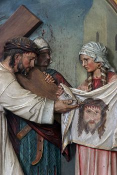 6th Stations of the Cross, Veronica wipes the face of Jesus